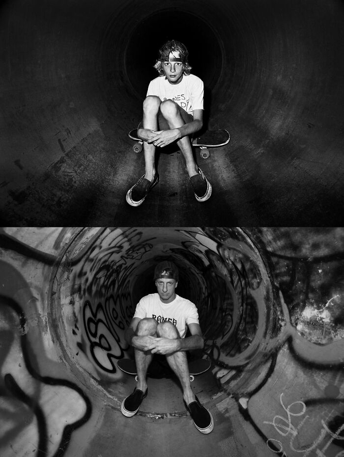 Tony Hawk Around 1983 And Earlier This Year At Sanoland In Cardiff, Ca