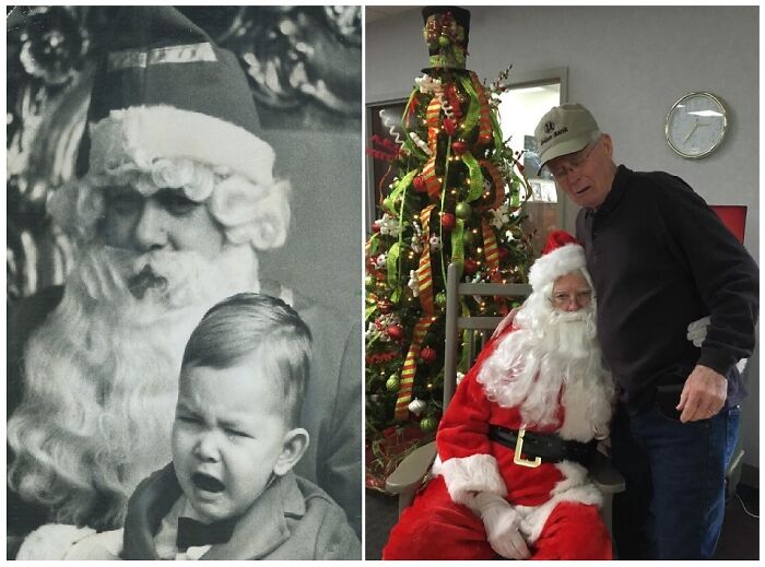 Pop Wanted To Recreate His Childhood Santa Photo