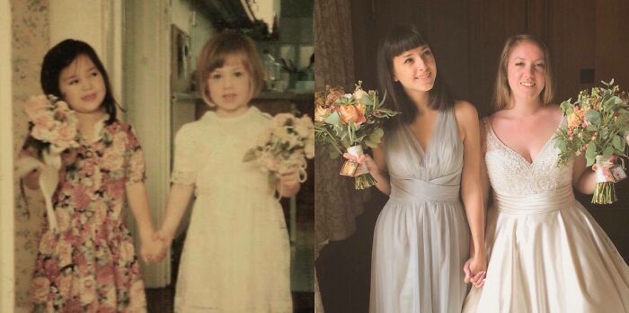 Bride And Maid Of Honour, Then And Now