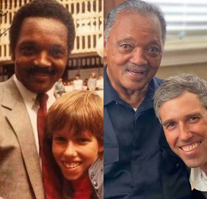 A Picture Of Jesse Jackson And Beto O’rourke 37 Years Apart