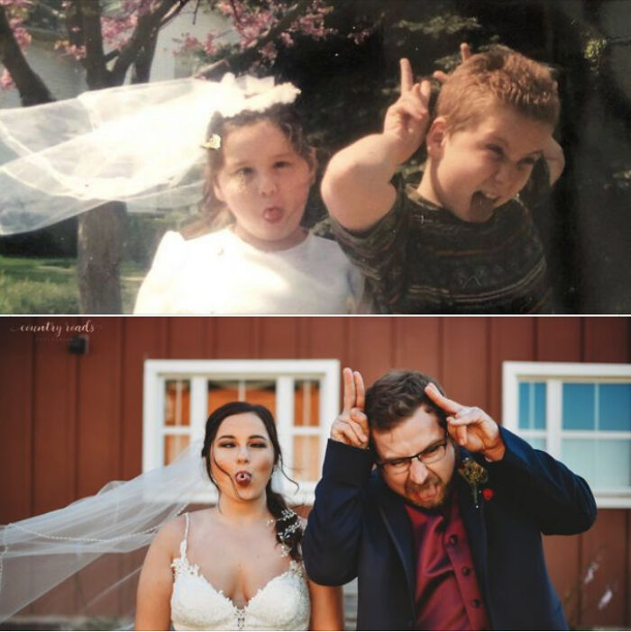 My Sister Got Married Over The Weekend, So We Recreated This Gem From Our Childhood