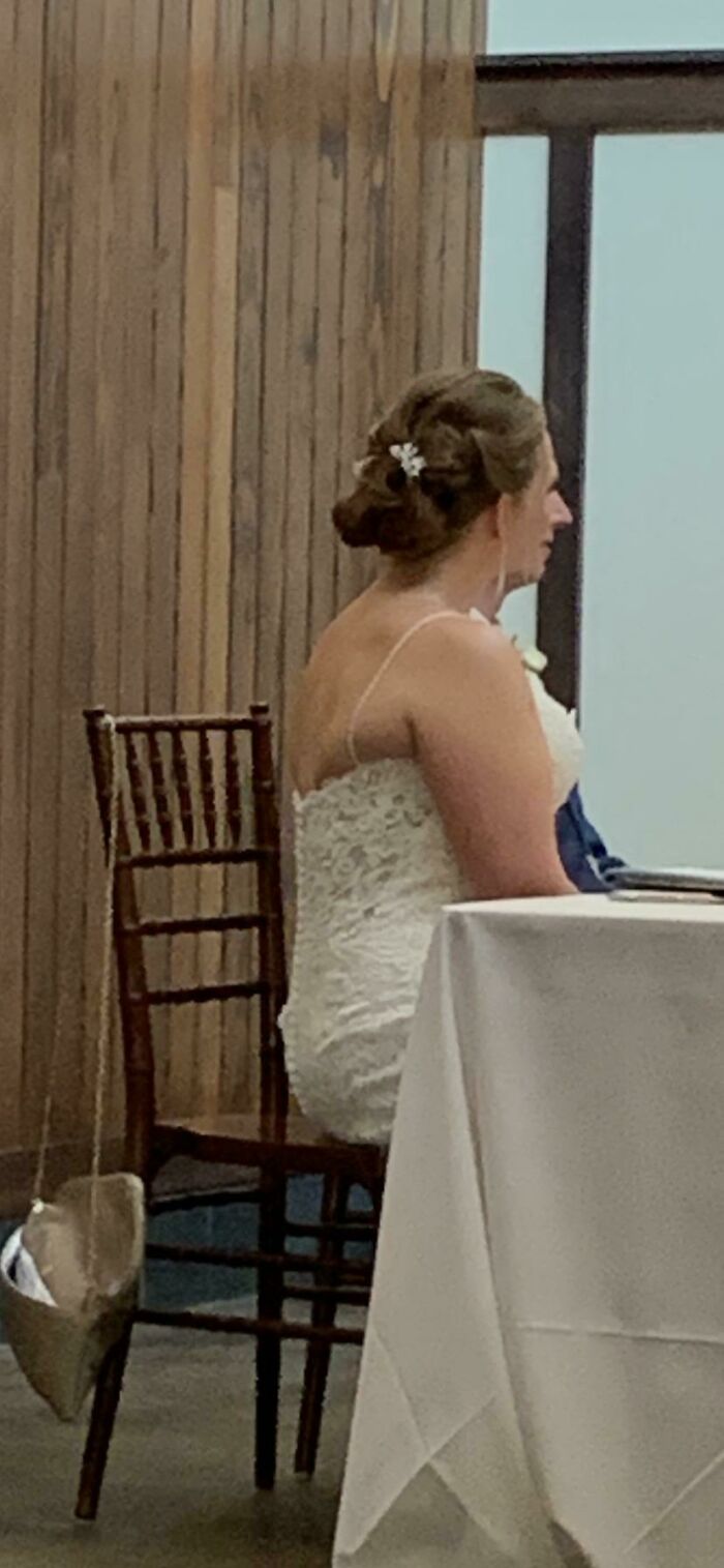 Took A Picture Of My Cousin At Their Wedding Table And It Caught The Grooms Nose