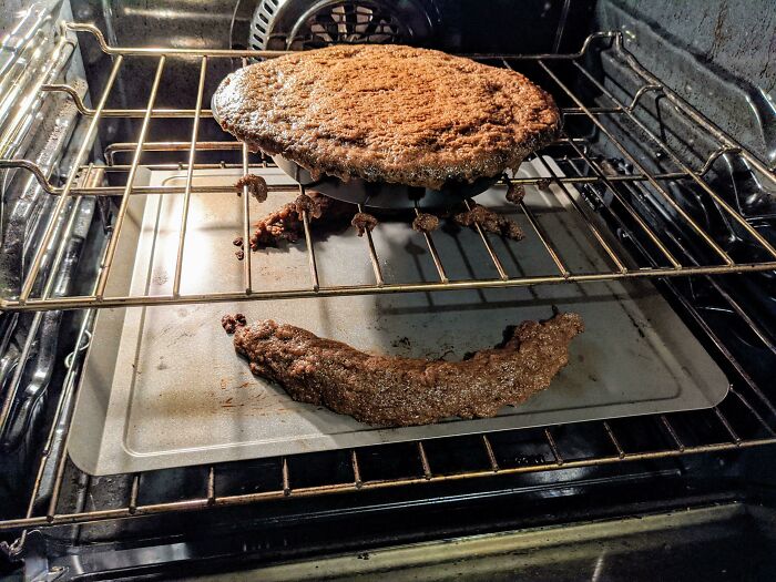 Wanted To Bake Myself A Birthday Cake But Didn't Have The Right Ingredients. Decided To Wing It Anyways. I Present To You: Turd Cake