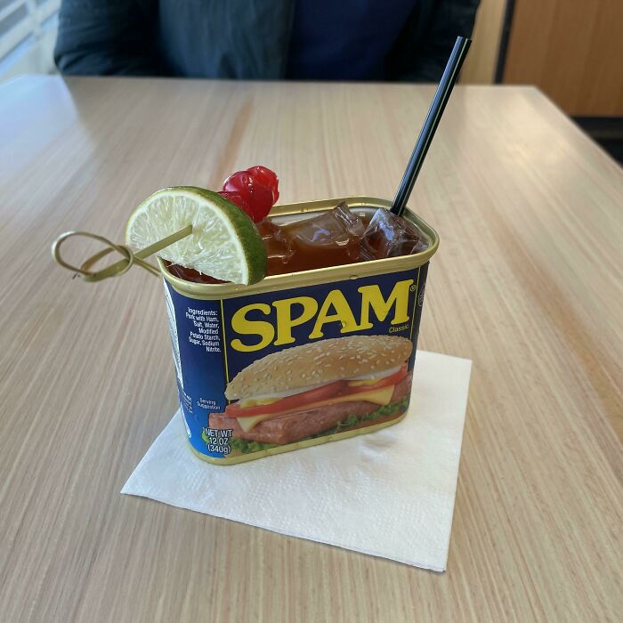 We Want Cups. Mai Tai In A Spam Can. Sea-Tac Airport