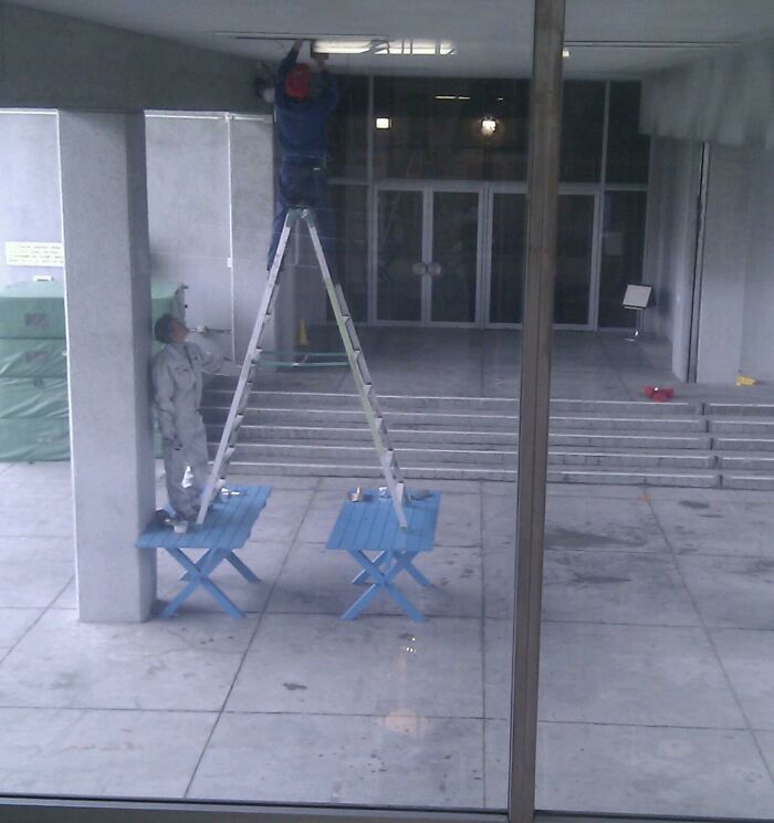 Fixing The Light Fitting Or A Tables And Ladders Wrestling Match At Work