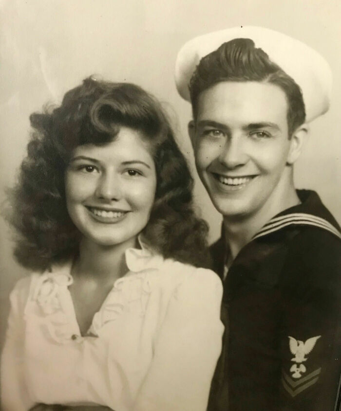 My Ridiculously Attractive Grandparents Sitting For A Portrait In The Early 1940s