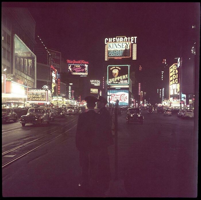 A Rare Negative Reveals Times Square NYC In Color, Circa 1948