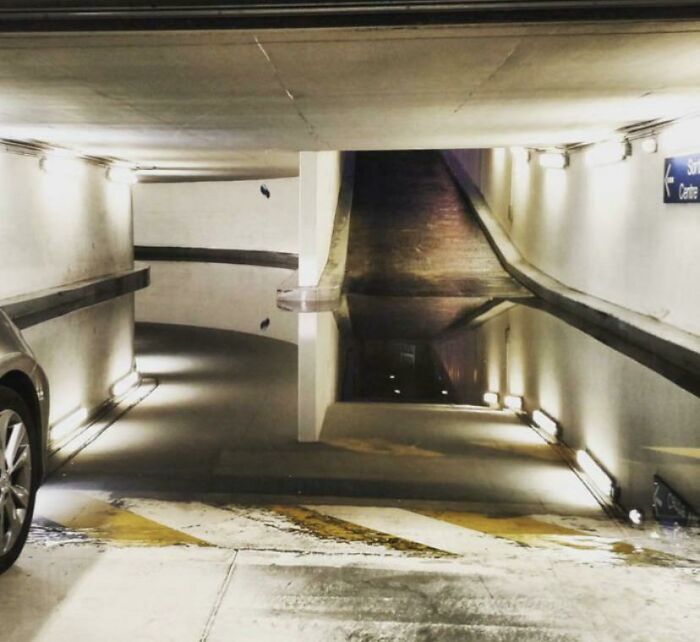 This Surreal Puddle In A Parking Garage