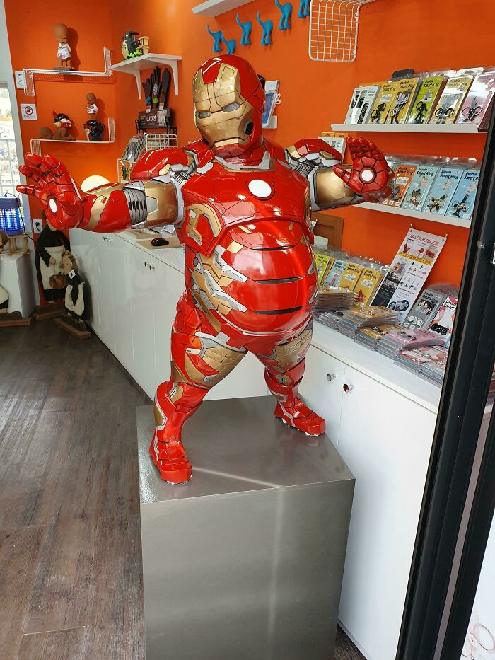 Saw A Fat Iron Man At A Street Shop In South Korea