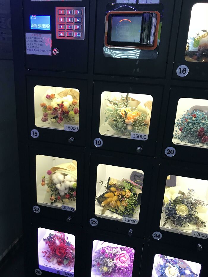 This Flower Vending Machine In Seoul, South Korea