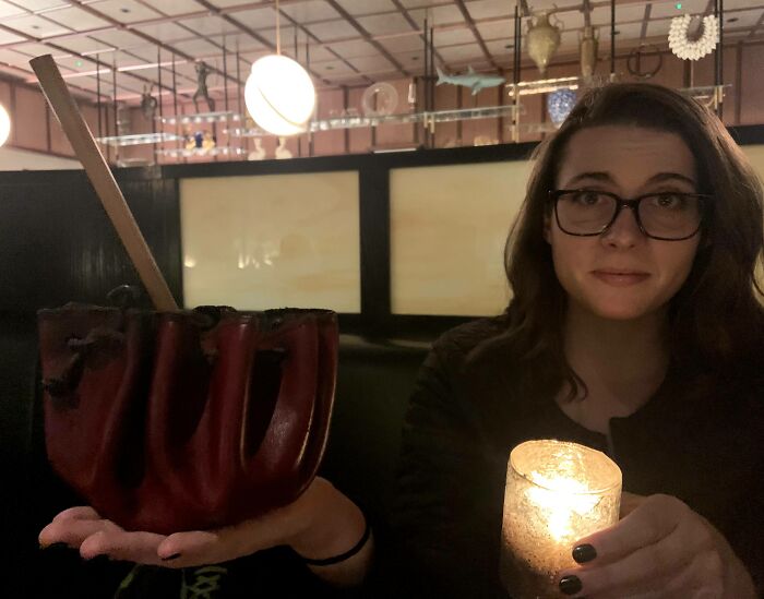 I Was Served My Drink In A Leather Bag