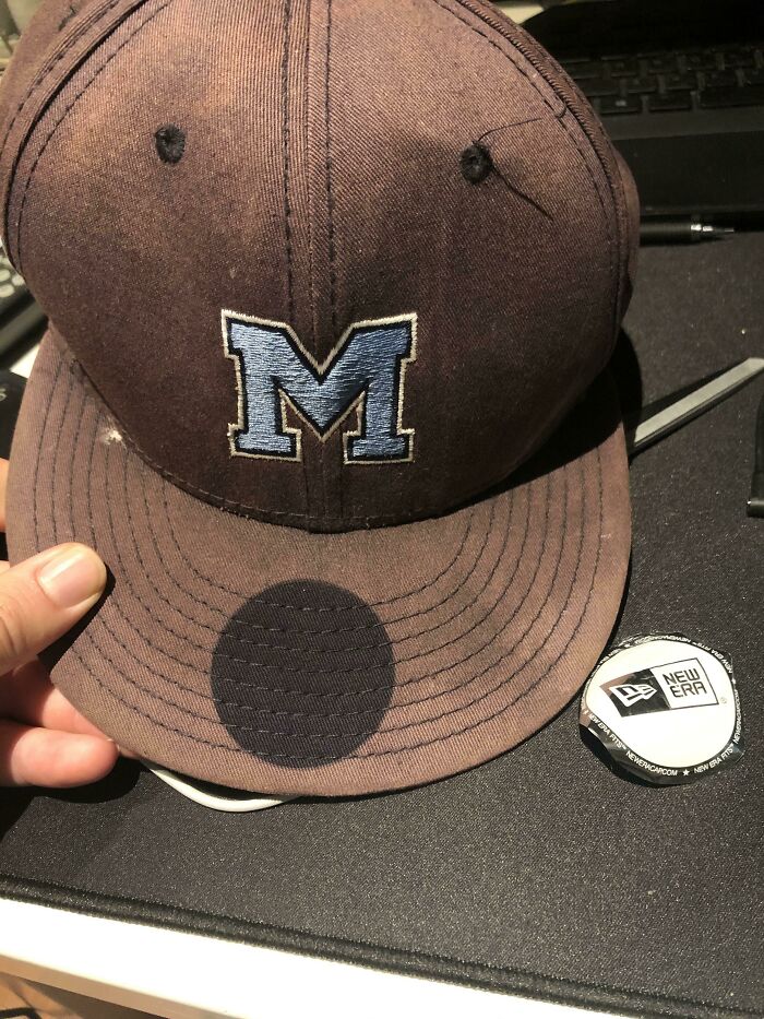 The Sticker On My High School Hat I’ve Had For 10 Years Fell Off Showing The Original Color