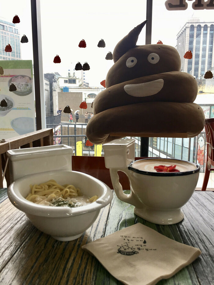 Dining In A Toilet Themed Cafe, Seoul, South Korea