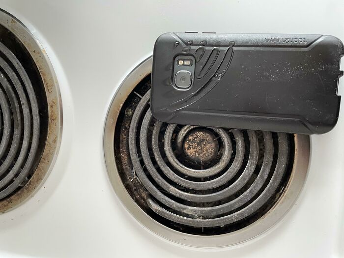 Turned On The Wrong Burner And Cooked My Cell Phone, Case Looks Cool But The Camera Is Toast