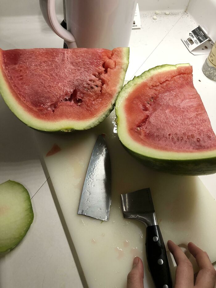 My Knife Broke When I Tried To Cut The Watermelon I Just Bought, Just To Find Out That It Went Bad