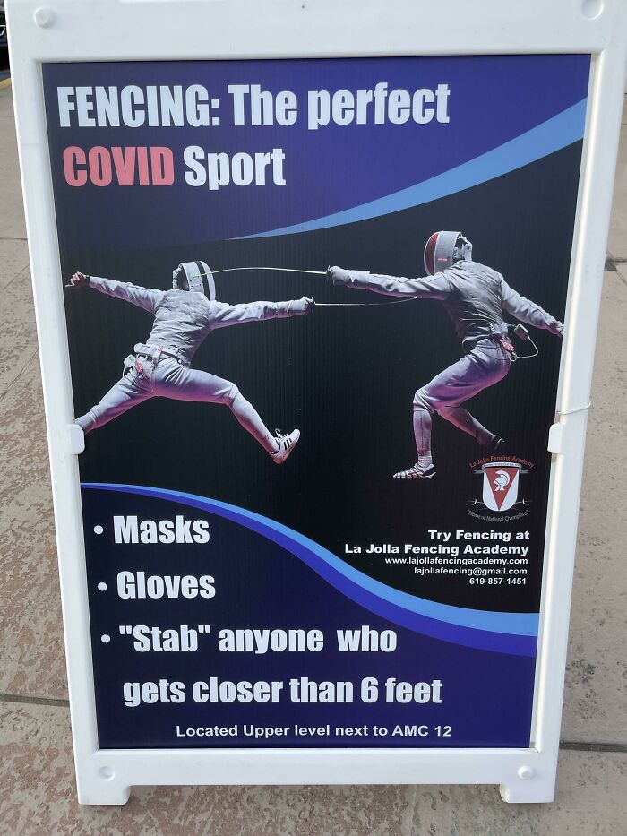 Sign Posted Outside A Fencing Academy