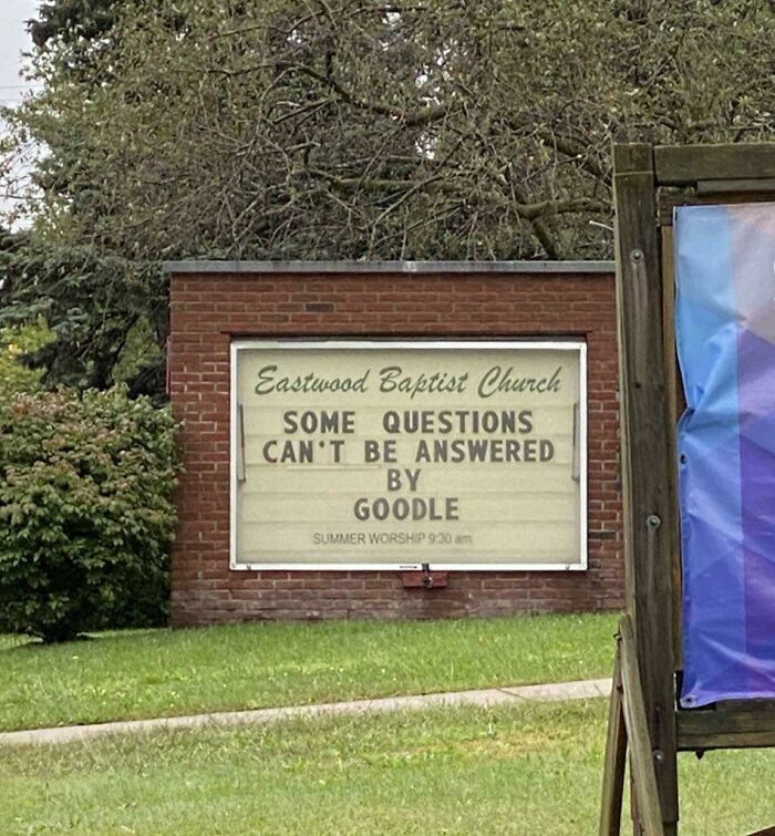 A Church Sign I Saw Today. Did They Run Out Of “G”s Or We’re They Trying To Make A Funny? Either Way I’ve Been Laughing All Day