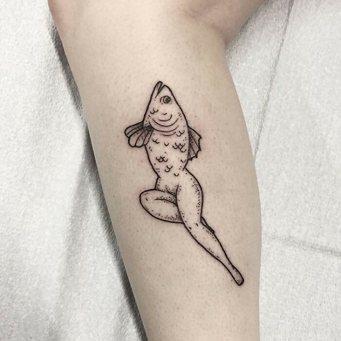 Reverse Mermaid Tattoo
