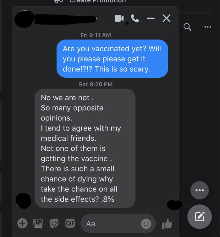 Parent's Response To My Encouragement For Getting Covid19 Vaccine