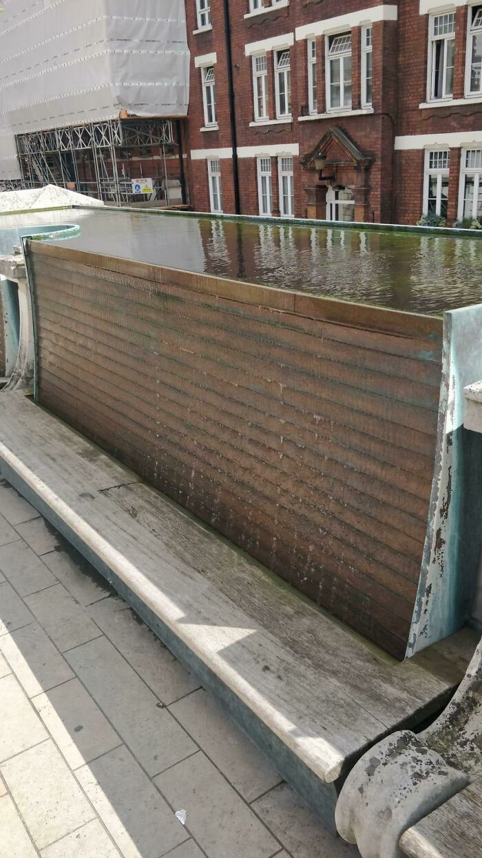 This Bench Has A Fountain For A Backrest
