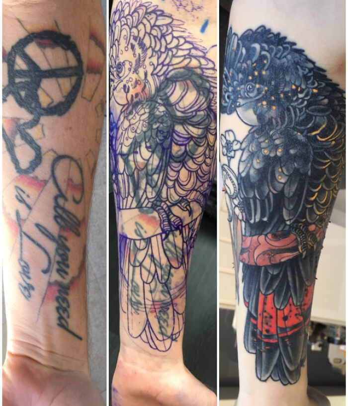 My Recent Forearm Coverup (Black Cockatoo)