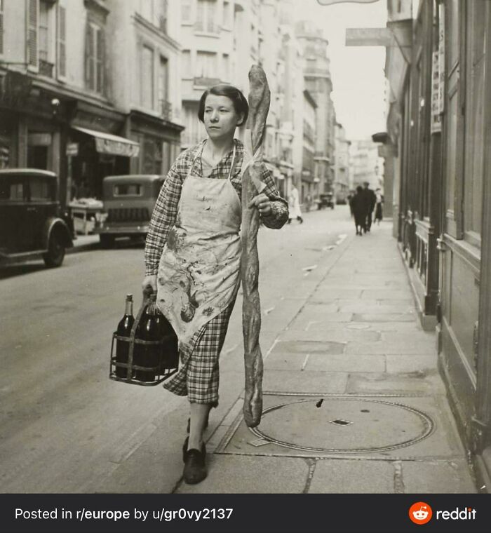 This French Lady And Her Absolute Unit Of A Baguette!
