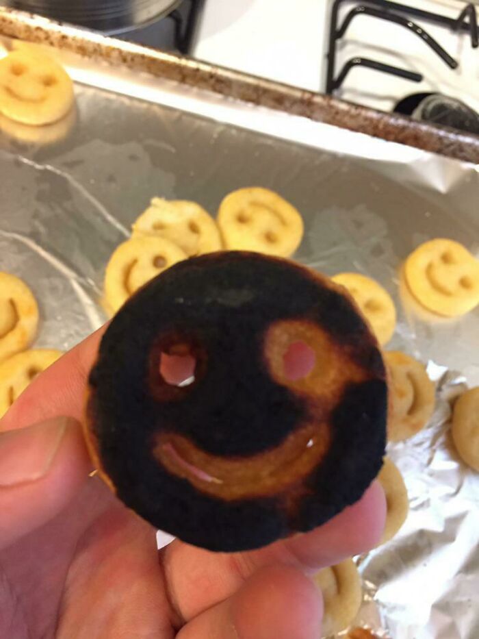 He Fell Off The Tray In The Oven, But He Still Smiling