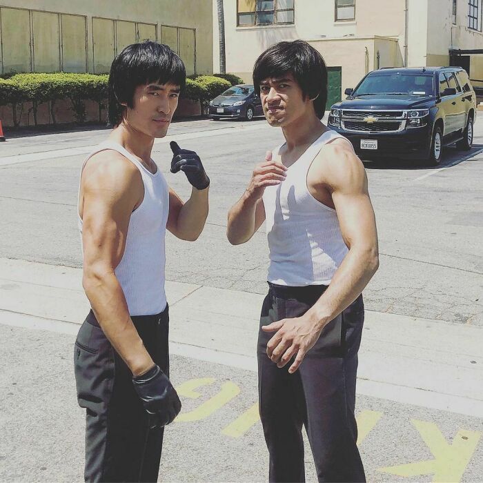 Mike Moh Portraying Bruce Lee And His Stunt Double Bryan Cartago
