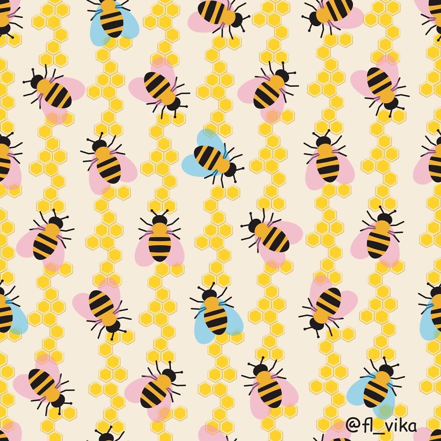 The Artist Supported The Action &laquo;women For Bees&raquo; (7 Illustrations)