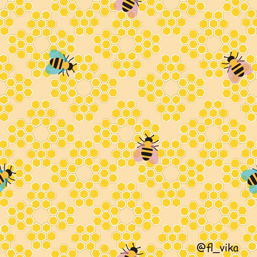 The Artist Supported The Action &laquo;women For Bees&raquo; (7 Illustrations)
