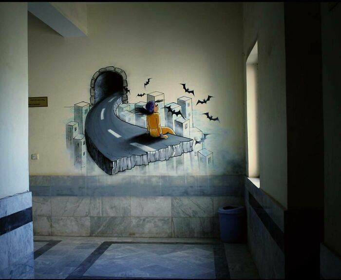 My 3D Painting At Faculty Of Fine Arts, Kabul University That Was Removed By Faculty Of Arts Last Year. I Really Miss It :(