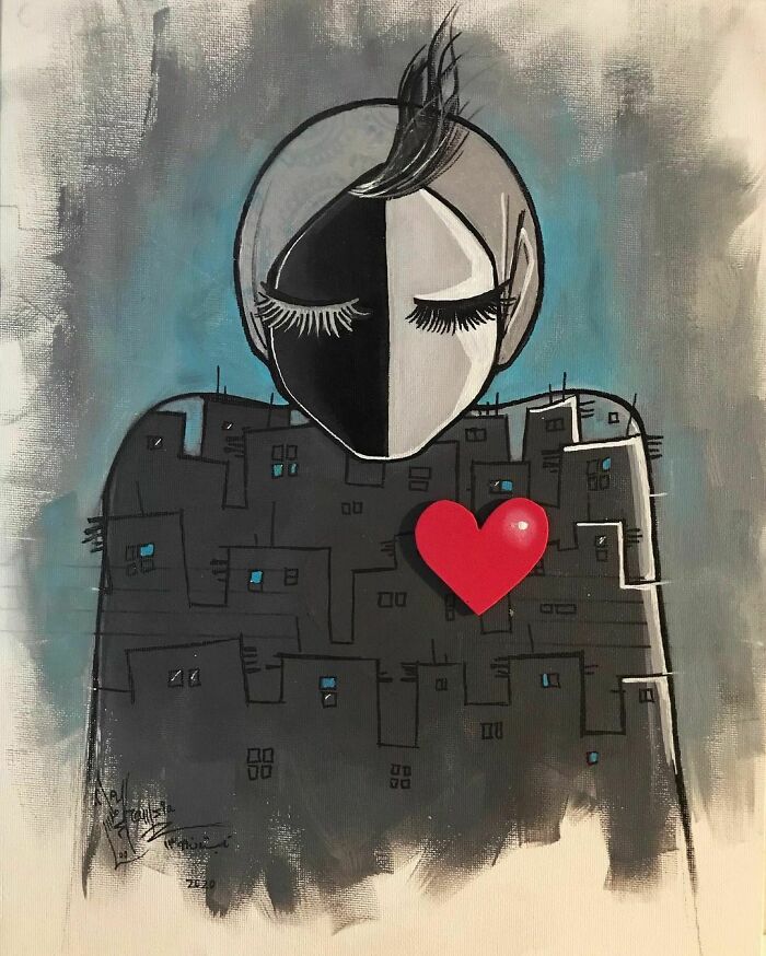 Black& White
it Doesn’t Matter What Color Is Your Skin And From Which Race You Are As Long As Your Heart’s Color Is The Same.
#سياه_سفيد #رنگ #قلب
#mynewartwork #blackandwhite #heart #red #love #atmystudio #painting #artistsoninstagram #afghanistanartist #colors #black #white #skin #color