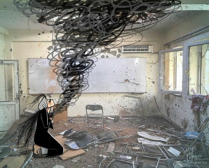 And This Classroom...
burns My Heart...
#kabuluniversityattack #جان_پدر_کجاستی
تصوير و تصور اين صنف درسي هر بار قلبم را ميسوزاند.
#لعنت_به_جنگ
#kabuluniversity #attack #warzone #killing #students #heartbroken #disapointment #hopelessness #darkness #burning #heart #classroom
#digitalart #digitalpainting On #photo #artistsoninstagram #afghanartist #lookingfor #peace #kabul #afghanistan #2020
© @naji.noori