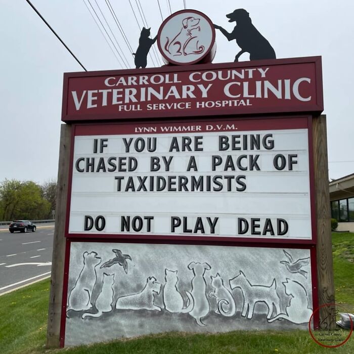 30 Of The Funniest Outdoor Signs From This Vet Clinic To Make You Crack A Smile (New Pics)