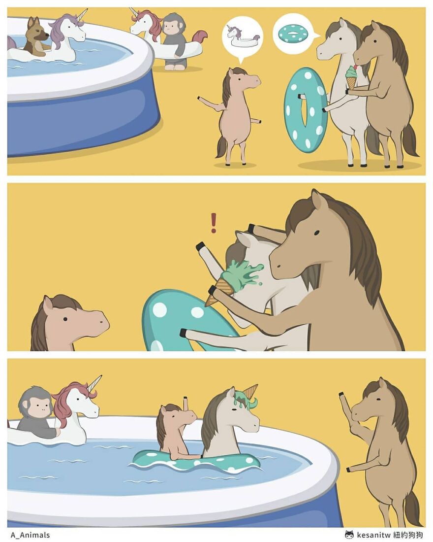 Chinese Artist Makes Adorable Comics Showing How Animals Would Act Like Humans