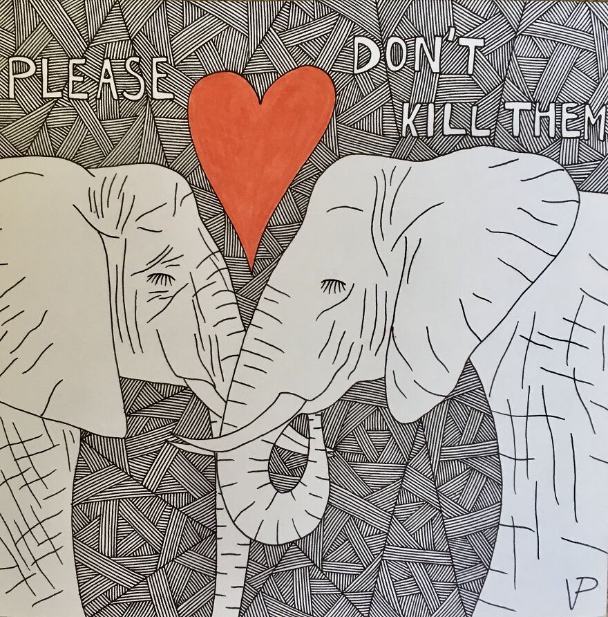 No More Elephant Blood! I Drew These Illustrations To Bring Attention To Ivory Trade No More Elephant Blood! I Drew These Illustrations To Bring Attention To Ivory Trade