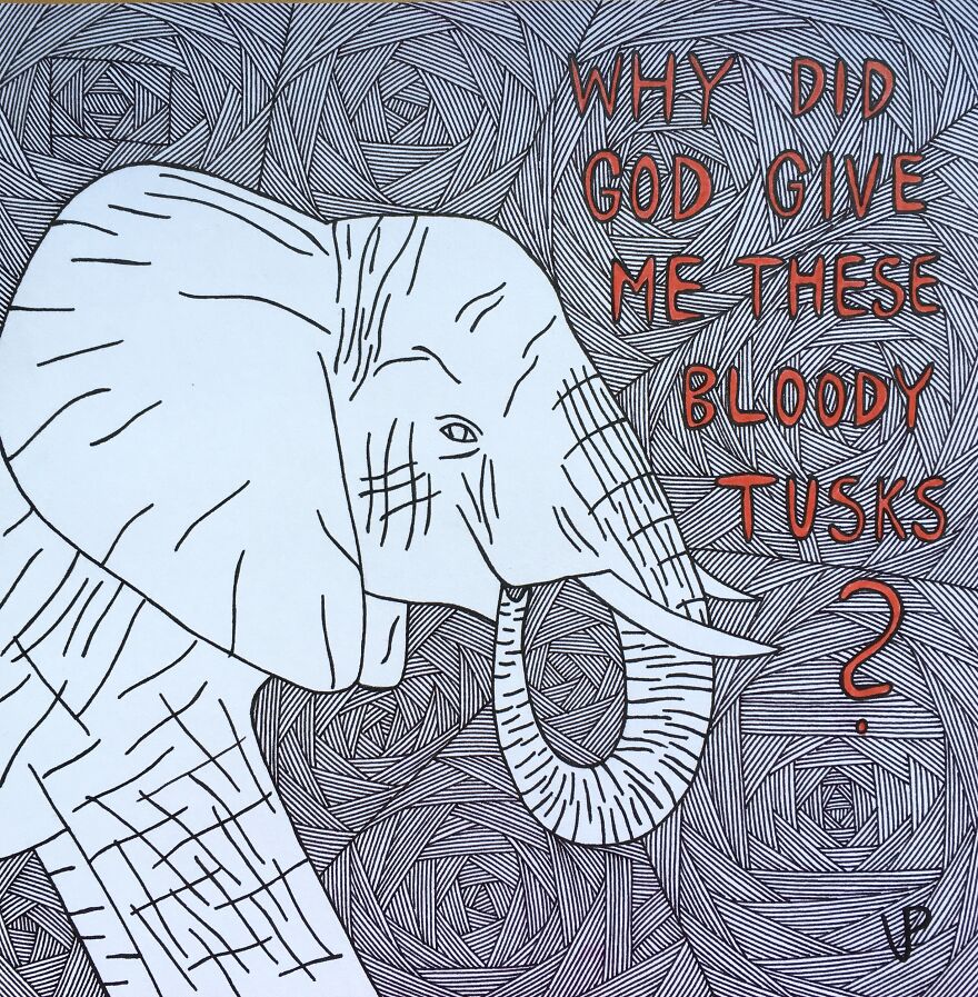No More Elephant Blood! I Drew These Illustrations To Bring Attention To Ivory Trade No More Elephant Blood! I Drew These Illustrations To Bring Attention To Ivory Trade