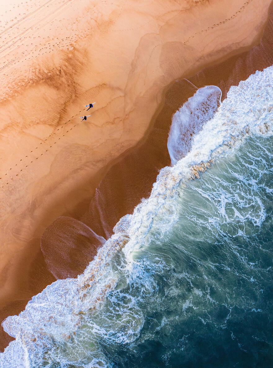 Aerial Photos - By Edouard Salmon. Surf Matinal Sur La Côte Landaise