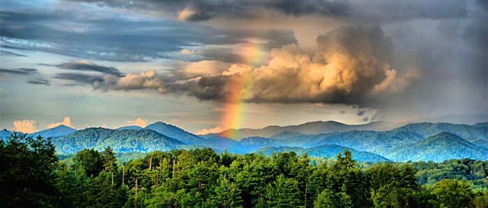 Rainbow After Thunderstorm In The Appalachians