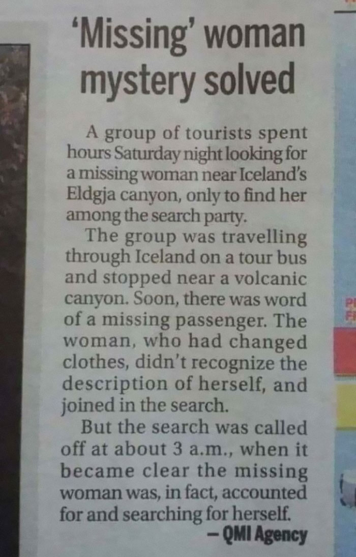 This Lady Was In A Search Party Looking For... Herself!