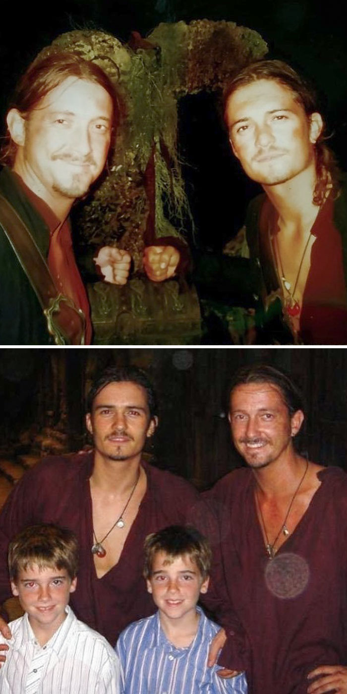Orlando Bloom And His Stunt Double Zach Hudson While Shooting Pirates Of The Caribbean