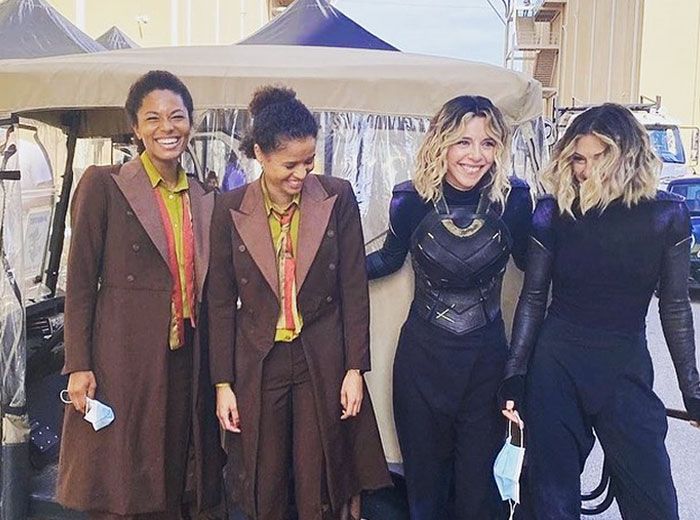 Sophia Di Martino And Gugu Mbatha-Raw With Their Stunt Doubles
