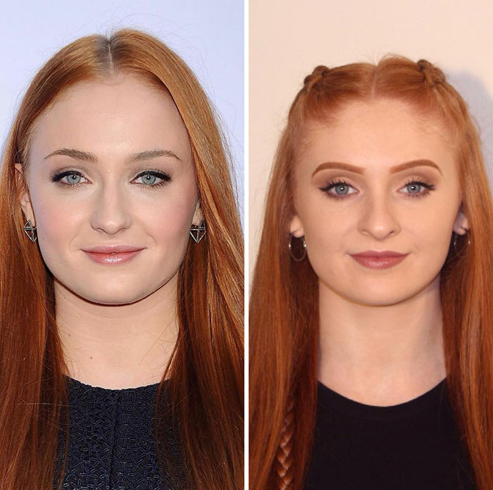Sophie Turner With Her Stunt Double