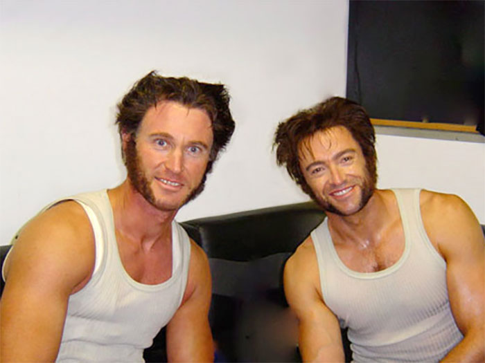 Hugh Jackman With His Stun Double On The Set Of X-Men: The Last Stand