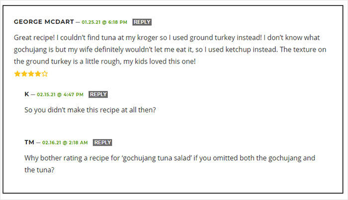 A Review Under Gochujang Tuna Salad