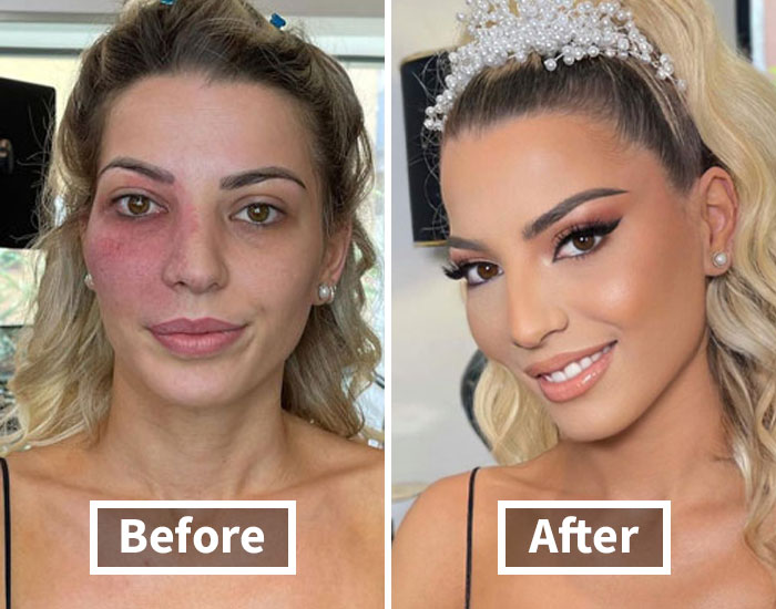 21 Women Before And After Their Bridal Makeup By Arber Bytyqi (New Pics)