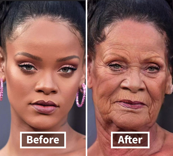 27 Pictures Showing How Famous People Will Look In 40 Years If They Age Like Ordinary People, According To This Guy On TikTok