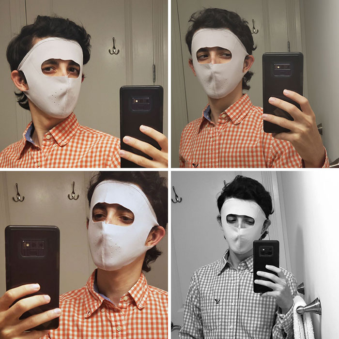 My Grandma Bought My Whole Family Masks - Not Only Do They Make You Look Like Underwear Hannibal Lecter, But They Also Have Holes Punched Through To Make It "Easier To Breathe"