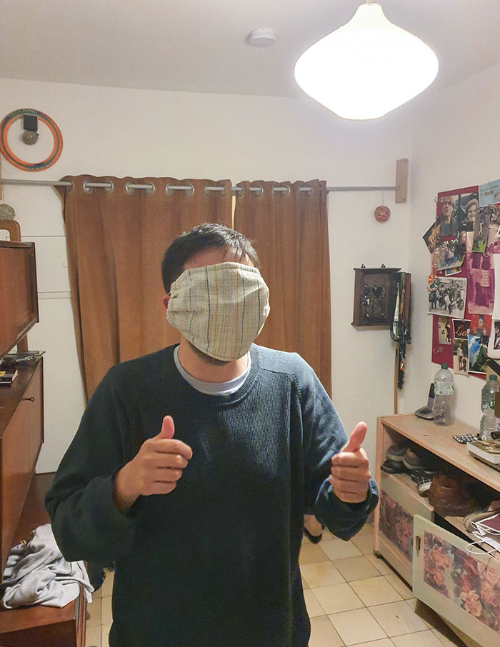 My Grandpa Picked Up Sewing As A Hobby, This Is His First Mask