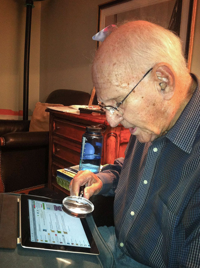 My Grandfather Using His iPad